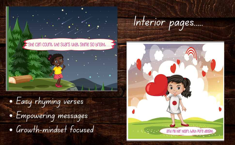 Interior pages of Girls Can Do It - Easy rhyming verses, empowering messages, growth-mindset focused